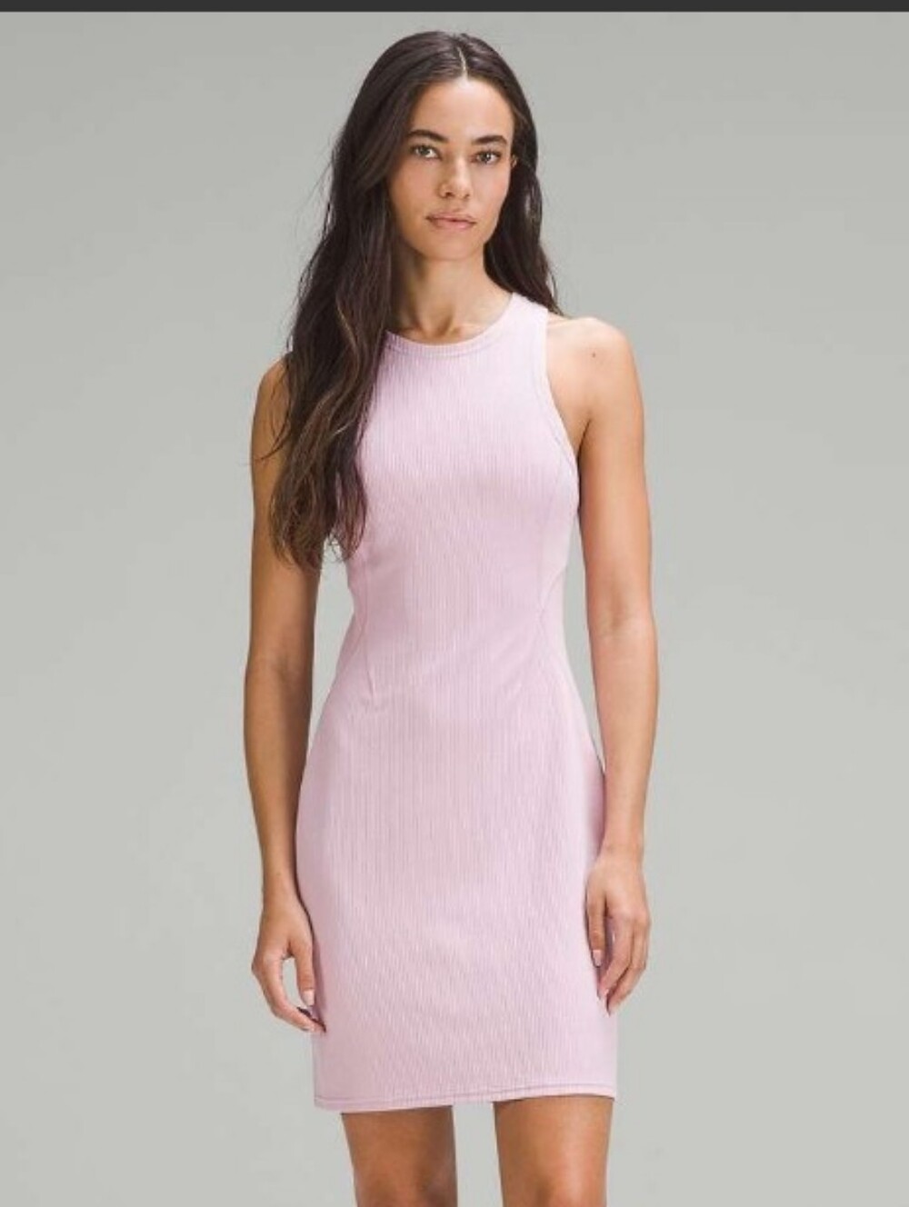 lululemon athletica Sleeveless Ribbed Light Pink Bodycon Dress